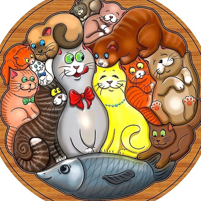 Σετ των 2 Intra απο ξύλο plywood 3mm-4mm πάχος – ξύλο πίνακα εγκεφάλου για παζλ Cat 20x25 cm INTRAVECTRY-MY543605