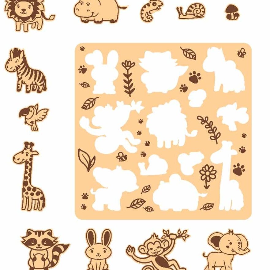 Σετ των 2 Intra απο ξύλο plywood 3mm-4mm πάχος – ξύλο ξύλινο ζωάκι παζλ για παιδιά 45x50 cm INTRAVECTRY-MY543611