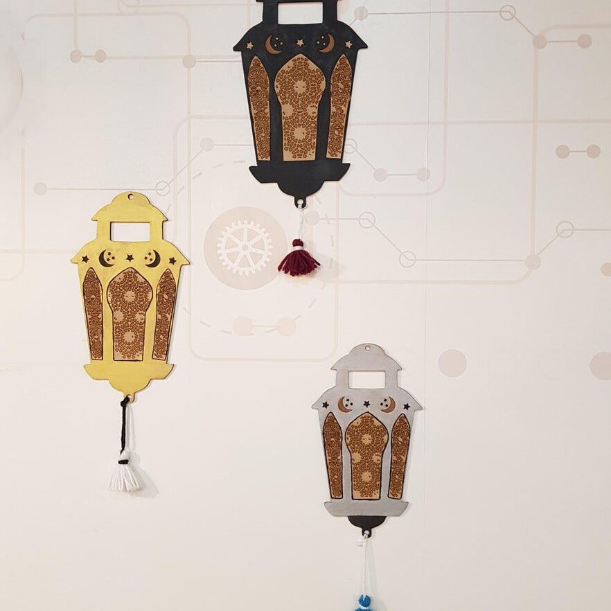 Intra απο ξύλο plywood 3mm-4mm πάχος – ξύλο Φαναριού Κρεμαστό Στολίδι Ραμαζάνι 30x30 cm INTRAVECTRY-MY543628