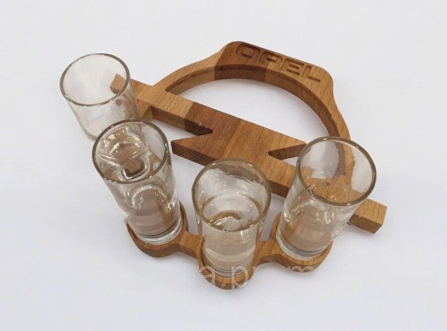 Intra απο ξύλο plywood 3mm-4mm πάχος – Δίσκος σερβιρίσματος Shot Glass 40x45 cm INTRAVECTRY-MY547181