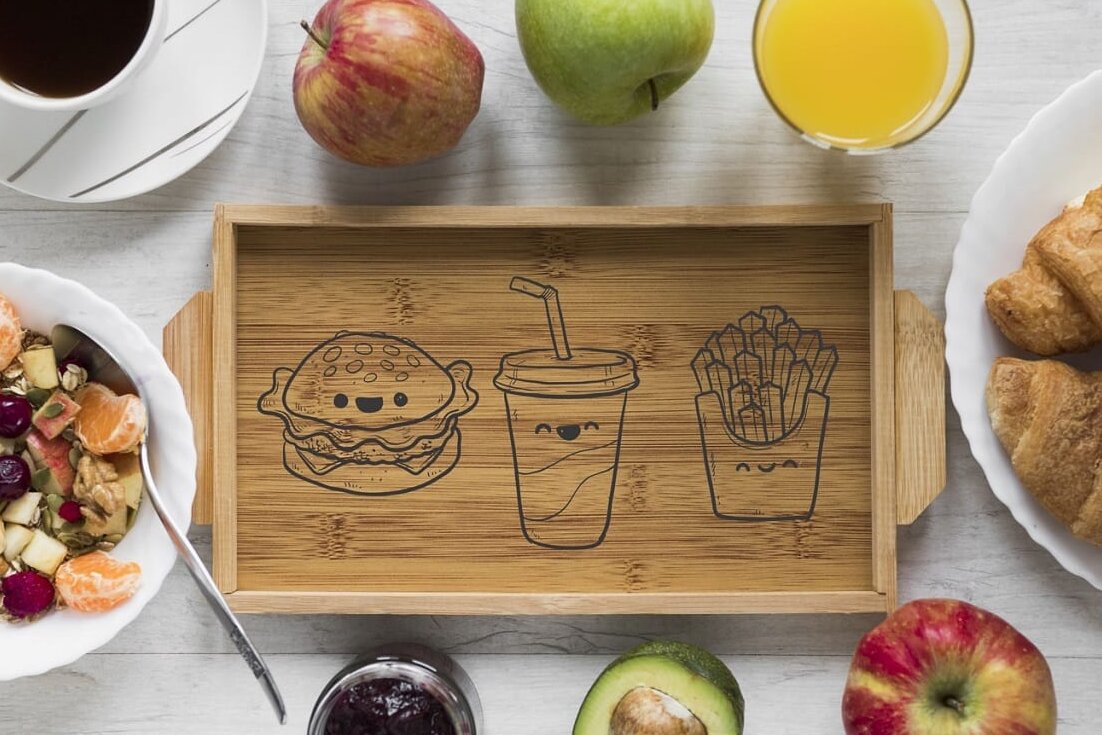 Intra απο ξύλο plywood 3mm-4mm πάχος – Χαραγμένο ξύλο δίσκου σερβιρίσματος γρήγορου φαγητού 45x50 cm INTRAVECTRY-MY554792