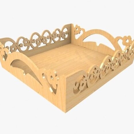 Intra απο ξύλο plywood 3mm-4mm πάχος – Κύλιση δίσκου σερβιρίσματος πριονιού με ξύλο υψηλής ακμής 40x40 cm INTRAVECTRY-MY543685