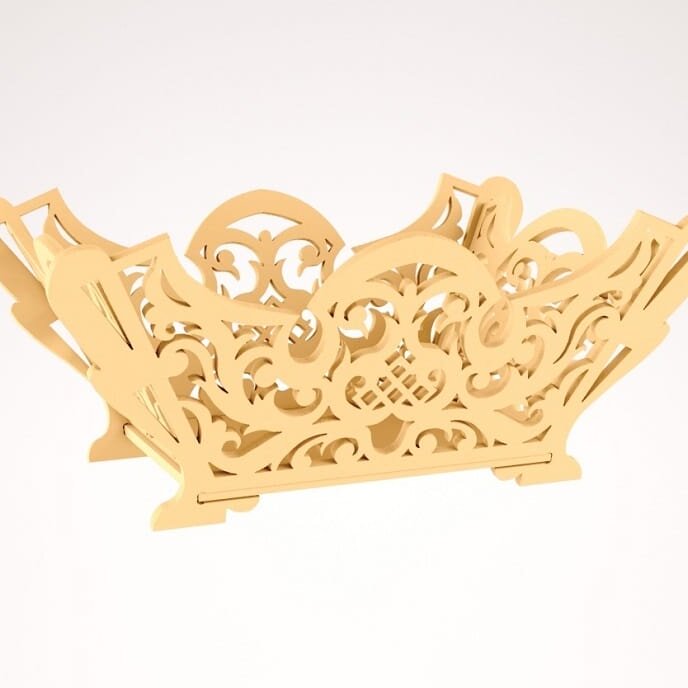 Intra απο ξύλο plywood 3mm-4mm πάχος – Κύλιση Saw Pattern Serving Basket File 10x10 cm INTRAVECTRY-MY554800