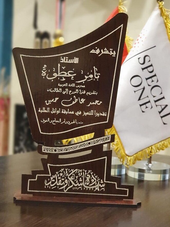 Σετ των 2 Intra απο ξύλο plywood 3mm-4mm πάχος – Τρόπαιο Βραβείο Ξύλινου Σχολείου 40x40 cm INTRAVECTRY-MY543749