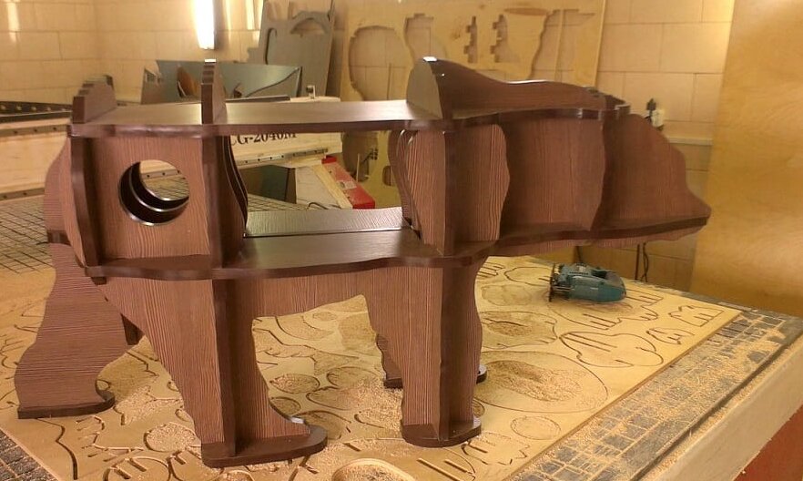 Intra απο ξύλο plywood 3mm-4mm πάχος – ξύλο ραφιών Bear Table Cum 40x45 cm INTRAVECTRY-MY559152