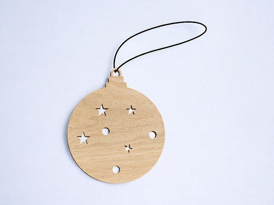 Intra απο ξύλο plywood 3mm-4mm πάχος – Χριστουγεννιάτικο στολίδι με αστέρια και κύκλους 12x15 cm INTRAVECTRY-MY551672