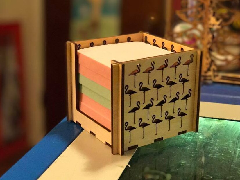 Σετ των 2 Intra απο ξύλο plywood 3mm-4mm πάχος – Flamingo Post-It Holder Note 20x25 cm INTRAVECTRY-MY543799