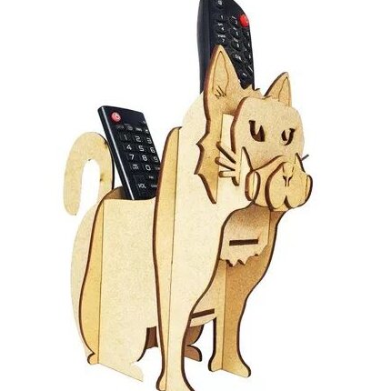 Σετ των 3 Intra απο ξύλο plywood 3mm-4mm πάχος – Θήκη τηλεχειριστηρίου Cat με 2 διαχωριστικά 25x25 cm INTRAVECTRY-MY545117