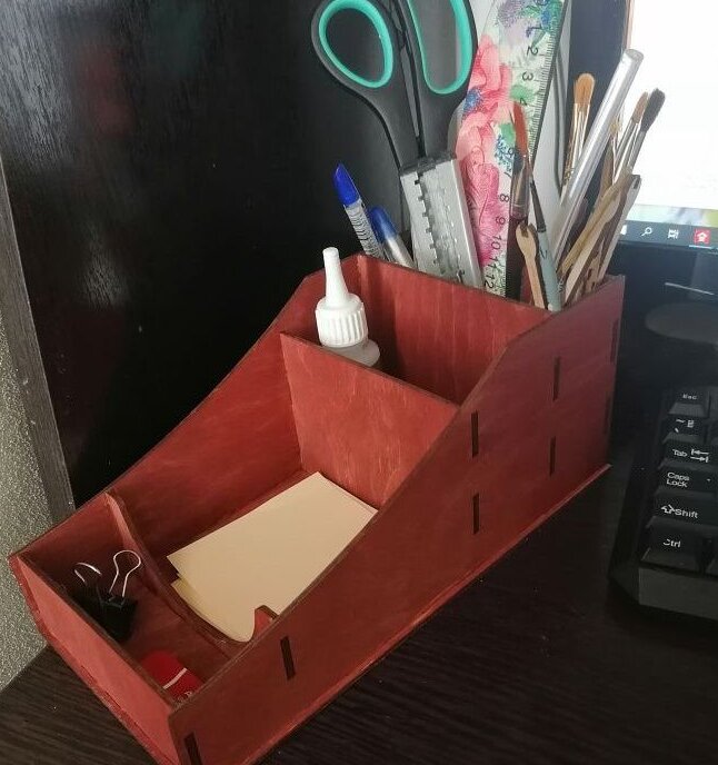 Σετ των 2 Intra απο ξύλο plywood 3mm-4mm πάχος – Ορθογώνια βάση οργάνωσης γραφείου 4 τμημάτων 10x10 cm INTRAVECTRY-MY543805