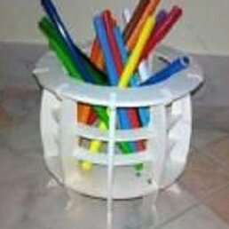 Σετ των 2 Intra απο ξύλο plywood 3mm-4mm πάχος – Ξύλινη Στρογγυλή Μολυβοθήκη 10x10 cm INTRAVECTRY-MY558419