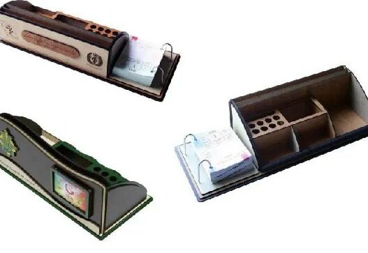 Σετ των 2 Intra απο ξύλο plywood 3mm-4mm πάχος – ξύλο Organizer αξεσουάρ γραφείου 12x15 cm INTRAVECTRY-MY543810