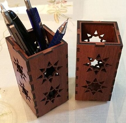 Σετ των 2 Intra απο ξύλο plywood 3mm-4mm πάχος – Μολυβοθήκη για ξύλο Office 25x25 cm INTRAVECTRY-MY543811