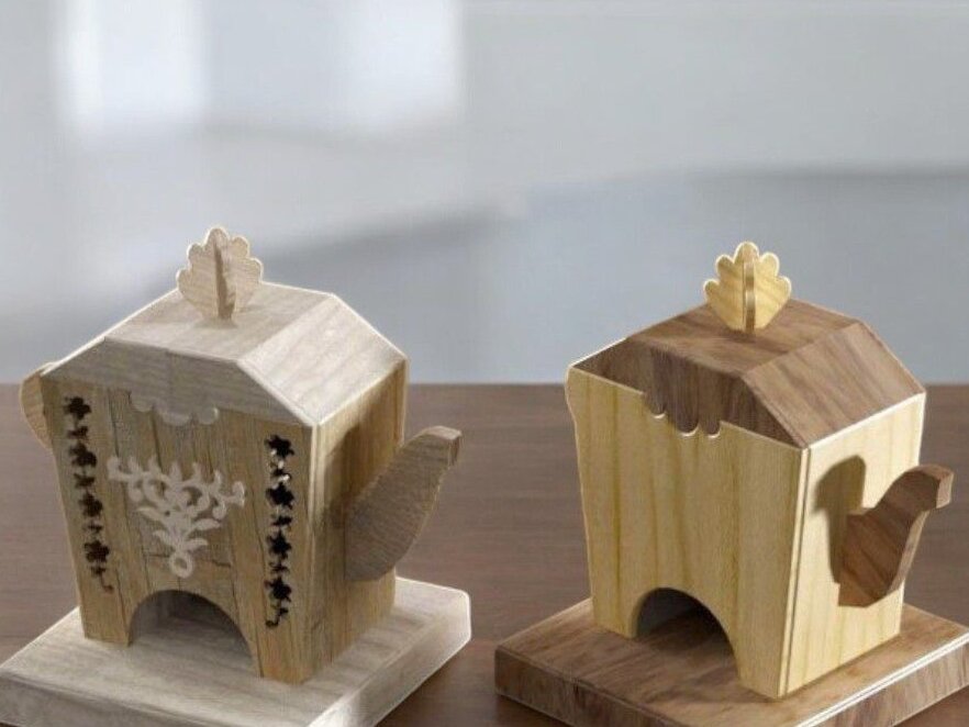 Intra απο ξύλο plywood 3mm-4mm πάχος – Ξύλινη θήκη για Τσαγιέρα 45x50 cm INTRAVECTRY-MY547044