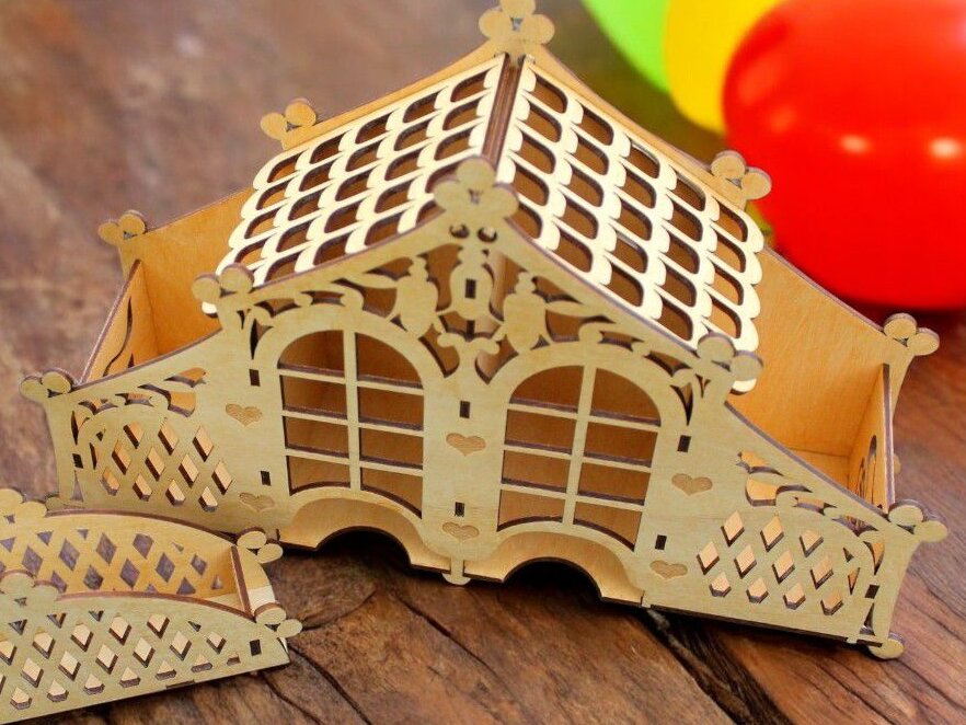 Intra απο ξύλο plywood 3mm-4mm πάχος – Tea Bag Organizer Countertop Storage Caddy 10x10 cm INTRAVECTRY-MY547048