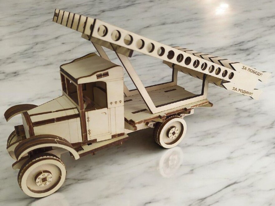 Intra απο ξύλο plywood 3mm-4mm πάχος – Σοβιετικός εκτοξευτής πυραύλων 3D ξύλινο μοντέλο 40x45 cm INTRAVECTRY-MY543921