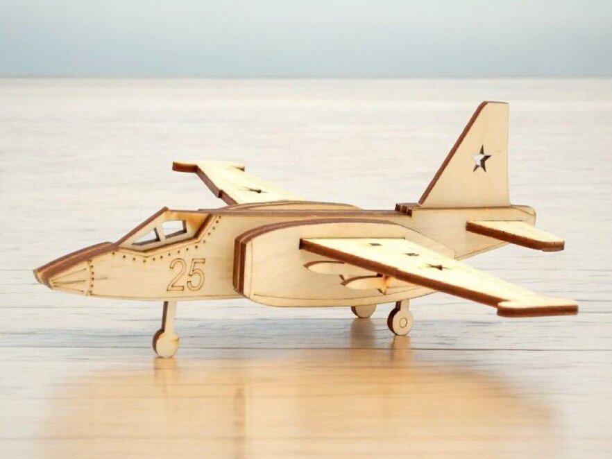 Intra απο ξύλο plywood 3mm-4mm πάχος – Fighter Plane 3D Wood Model Kit Puzzle 30x30 cm INTRAVECTRY-MY543925