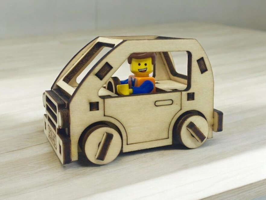 Σετ των 3 Intra απο ξύλο plywood 3mm-4mm πάχος – Παιχνίδι 3D Ξύλινου Μοντέλου Lego Smart Car 30x35 cm INTRAVECTRY-MY560128