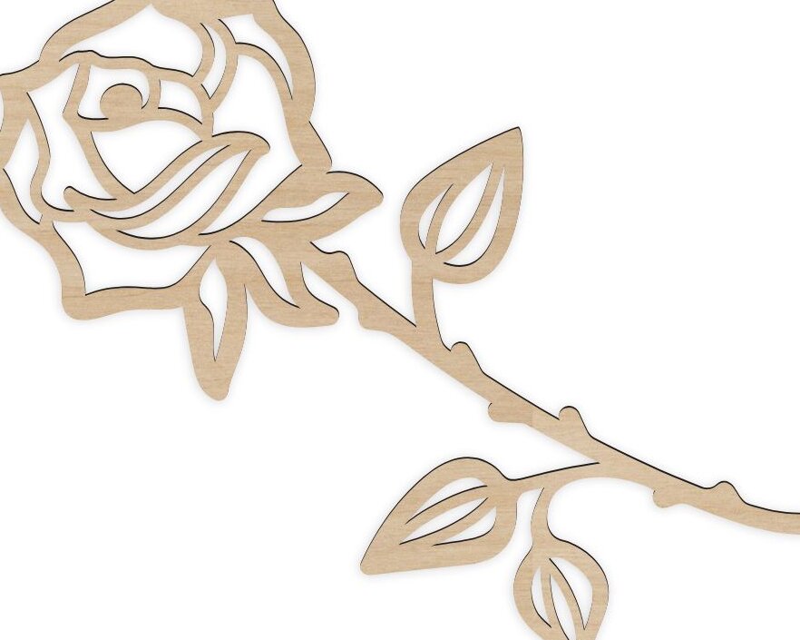 Σετ των 3 Intra απο ξύλο plywood 3mm-4mm πάχος – ξύλο Ξύλινο Τριαντάφυλλο με Φύλλα Χειροτεχνίας 35x40 cm INTRAVECTRY-MY561297