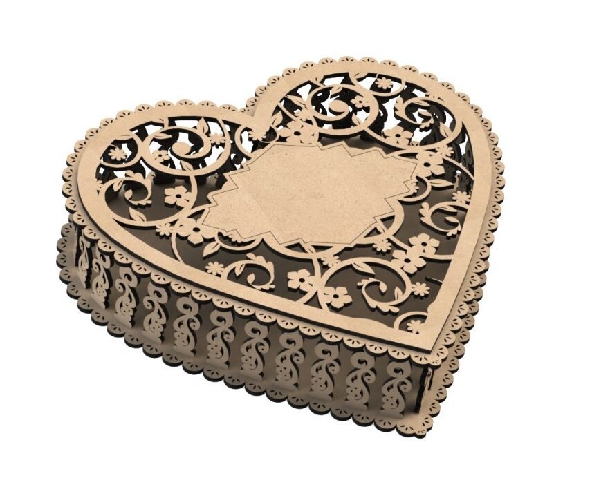 Σετ των 2 Intra απο ξύλο plywood 3mm-4mm πάχος – ξύλο 3 μεγεθών Heart Box Day Valentines Day 30x30 cm INTRAVECTRY-MY543958