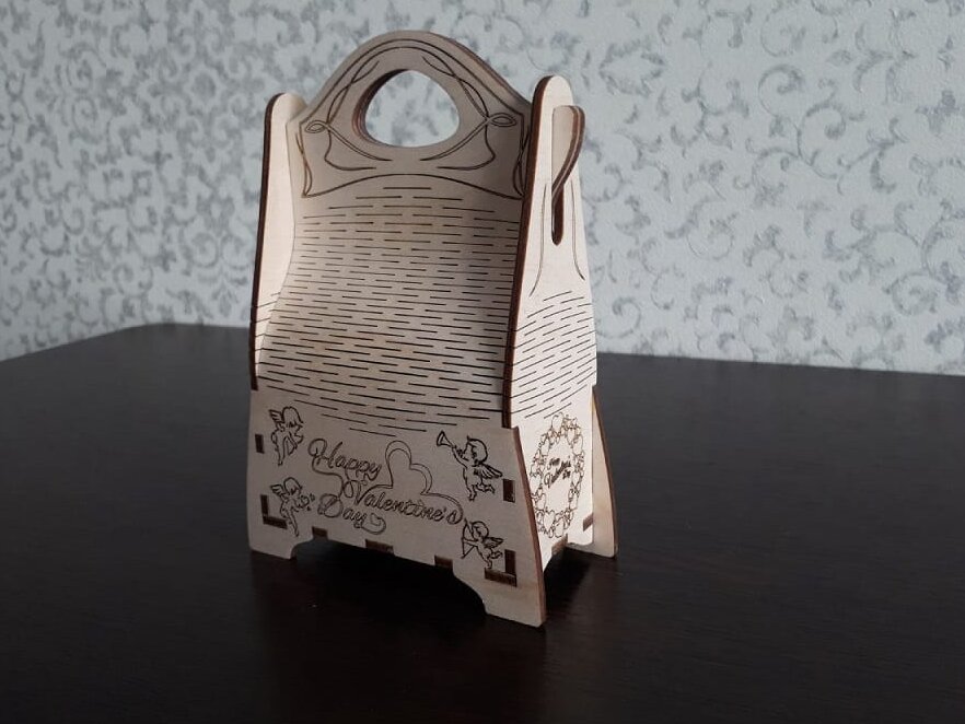 Σετ των 2 Intra απο ξύλο plywood 3mm-4mm πάχος – Δώρο τσάντα από κόντρα πλακέ για το ξύλο του Αγίου Βαλεντίνου 50x60 cm INTRAVECTRY-MY543980