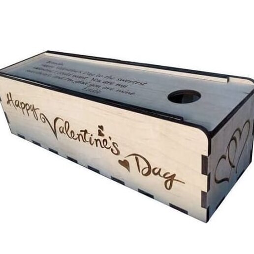 Σετ των 2 Intra απο ξύλο plywood 3mm-4mm πάχος – Κουτί κρασιού από κόντρα πλακέ με λίμα συρόμενης πόρτας 10x10 cm INTRAVECTRY-MY545846