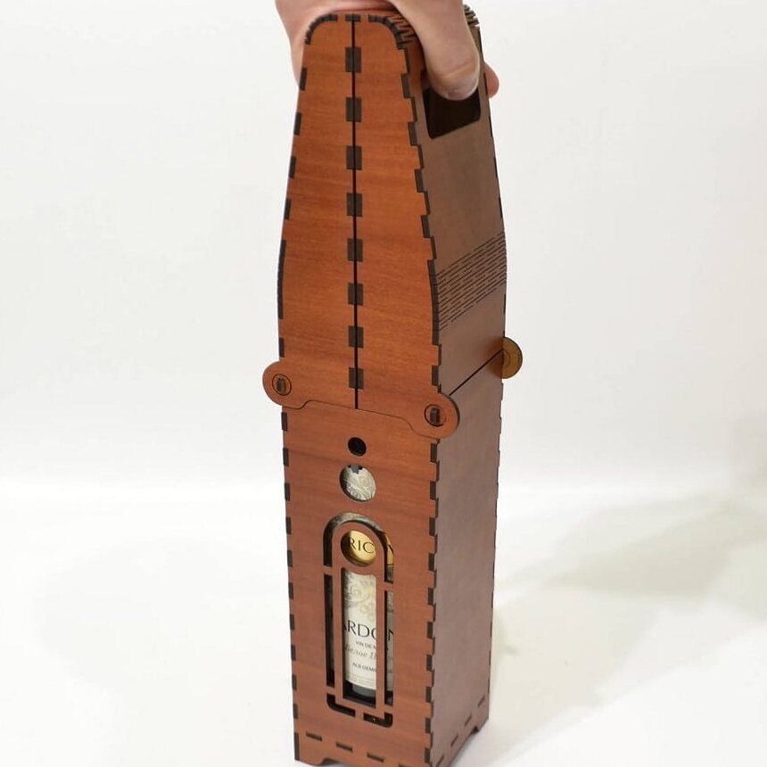 Σετ των 2 Intra απο ξύλο plywood 3mm-4mm πάχος – Κομψό Κοντραπλακέ Χέρι Κρατώντας ξύλο Σχεδίου Κουτιού δώρου κρασιού 40x45 cm INTRAVECTRY-MY545847