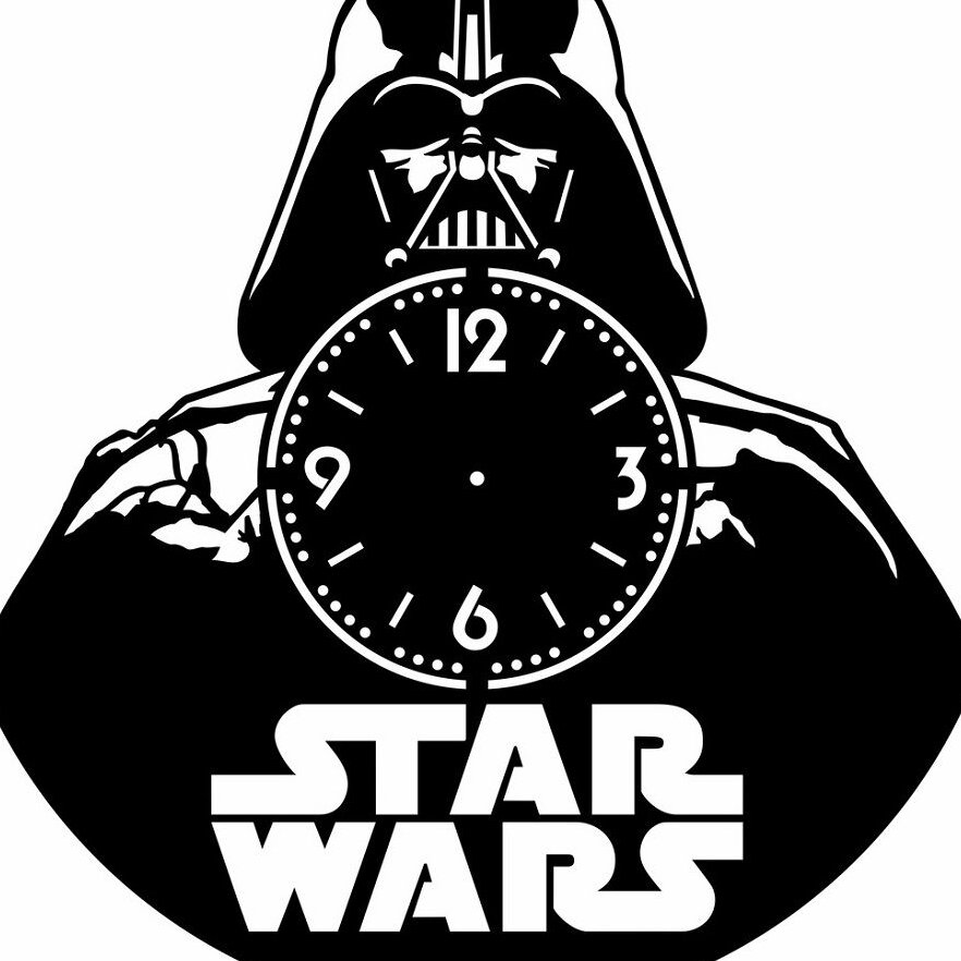 Intra απο ξύλο plywood 3mm-4mm πάχος – Star Wars Darth Vader LP Record Clock File 45x50 cm INTRAVECTRY-MY544064