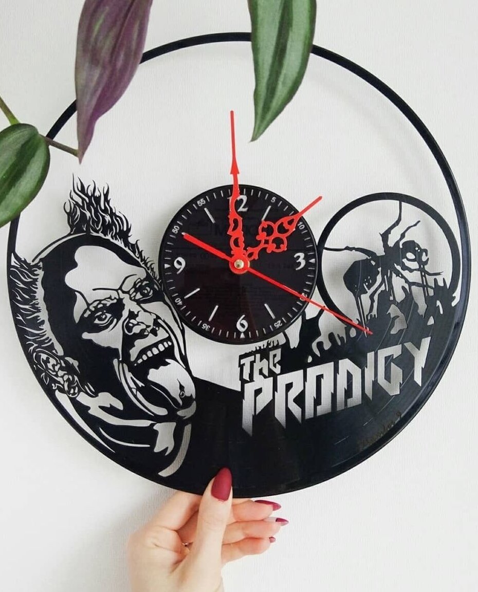 Intra απο ξύλο plywood 3mm-4mm πάχος – Το ξύλο ρολογιού τοίχου Vinyl Record Prodigy 50x60 cm INTRAVECTRY-MY544071