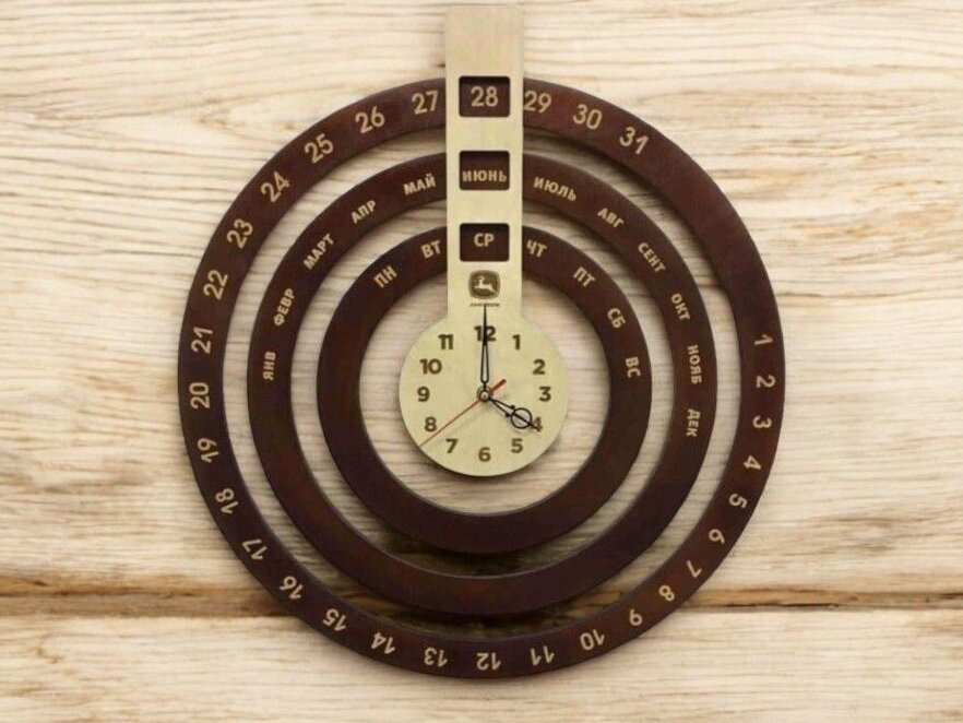 Intra απο ξύλο plywood 3mm-4mm πάχος – Διαρκές Ημερολόγιο Ρολόι 20x25 cm INTRAVECTRY-MY544108