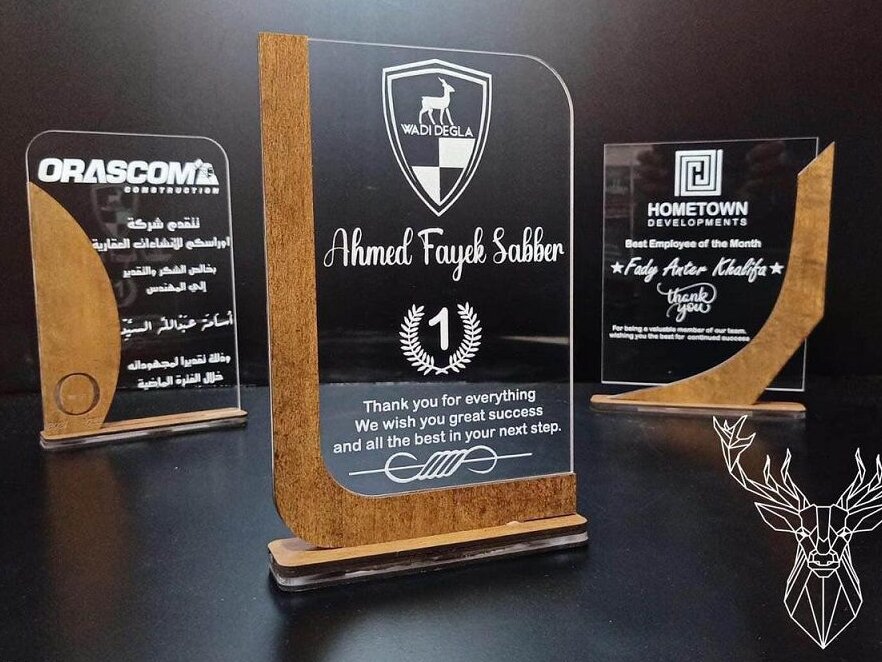 Σετ των 3 Intra απο ξύλο plywood 3mm-4mm πάχος – Wood Acrylic Shield Award 3 Designs ξύλο CDR DXF SVG 15x15 cm INTRAVECTRY-MY560192