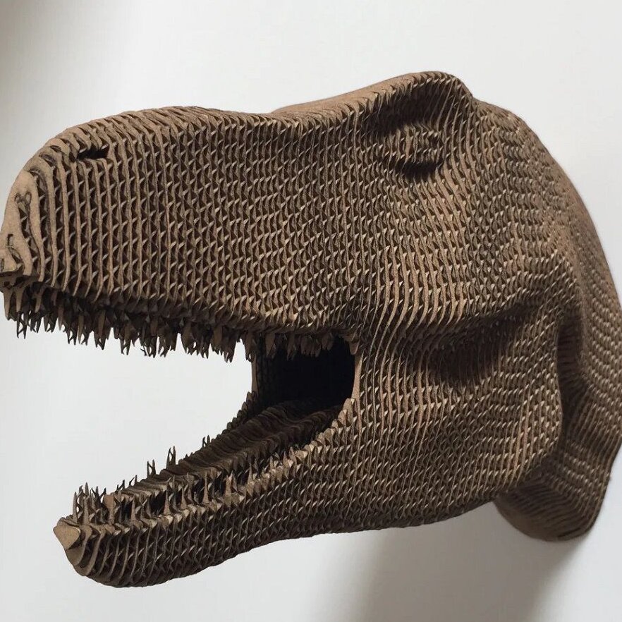 Intra απο ξύλο plywood 3mm-4mm πάχος – T Rex Dinosaur Head Trophy 3D Ξύλινο ξύλο παζλ 40x40 cm INTRAVECTRY-MY557999