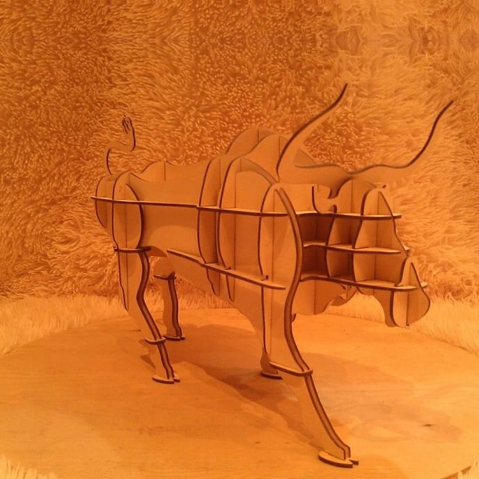 Σετ των 3 Intra απο ξύλο plywood 3mm-4mm πάχος – ξύλο ραφιού στο πάτωμα Angry Bull 40x40 cm INTRAVECTRY-MY545144