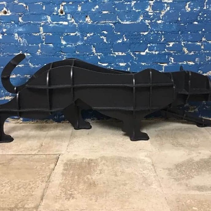 Σετ των 3 Intra απο ξύλο plywood 3mm-4mm πάχος – ξύλο διάταξης ραφιού Panther σε σχήμα ζώου 45x50 cm INTRAVECTRY-MY545157