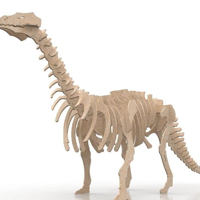 Σετ των 3 Intra απο ξύλο plywood 3mm-4mm πάχος – ξύλο προτύπου τρισδιάστατου ξύλινου παζλ Brontosaurus Dinosaur 3mm 40x45 cm INTRAVECTRY-MY545167