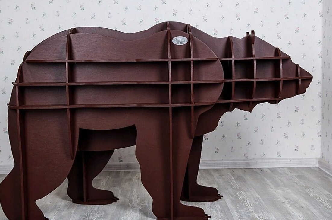 Σετ των 3 Intra απο ξύλο plywood 3mm-4mm πάχος – 3D Ξύλινο ράφι αρκούδας για το Παιδικό Δωμάτιο ξύλο 15x15 cm INTRAVECTRY-MY545823