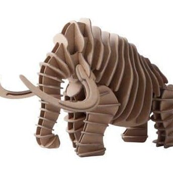 Σετ των 3 Intra απο ξύλο plywood 3mm-4mm πάχος – Woolly Mammoth 3D Cardboard Puzzle Kit 4mm 25x25 cm INTRAVECTRY-MY545174