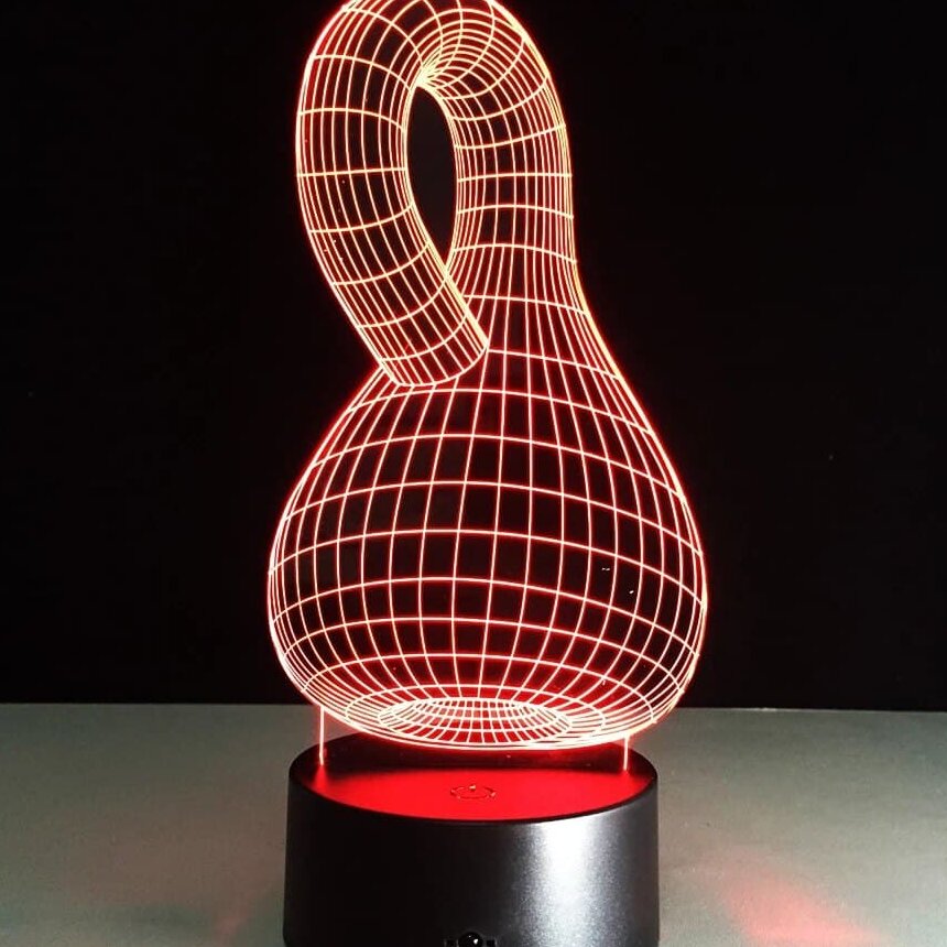 Intra απο ξύλο plywood 3mm-4mm πάχος – Επιτραπέζιο φωτιστικό νυκτός τρισδιάστατο ακρυλικό Gurd Knot με χαραγμένο ξύλο με λέιζερ 45x50 cm INTRAVECTRY-MY556112