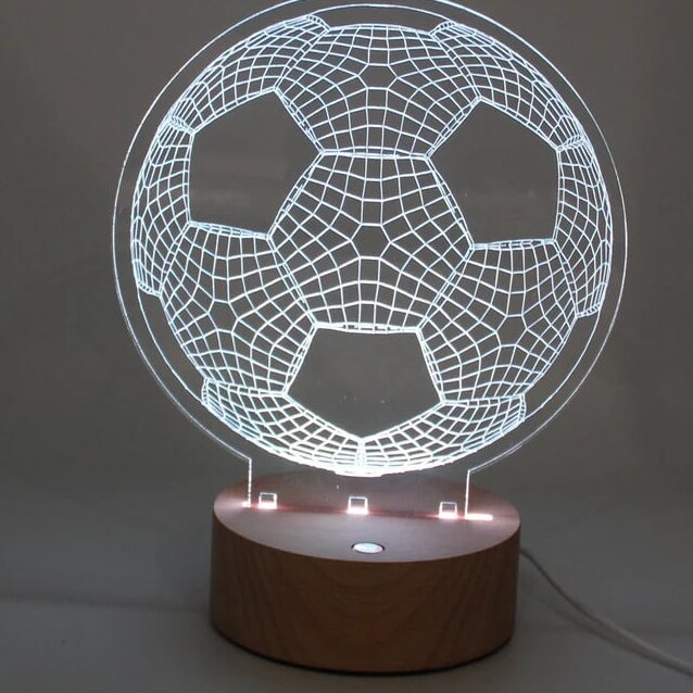 Intra απο ξύλο plywood 3mm-4mm πάχος – ξύλο χαρακτικής λέιζερ με ακρυλικό φωτιστικό ποδοσφαίρου 3D Illusion Night Light 12x15 cm INTRAVECTRY-MY544289