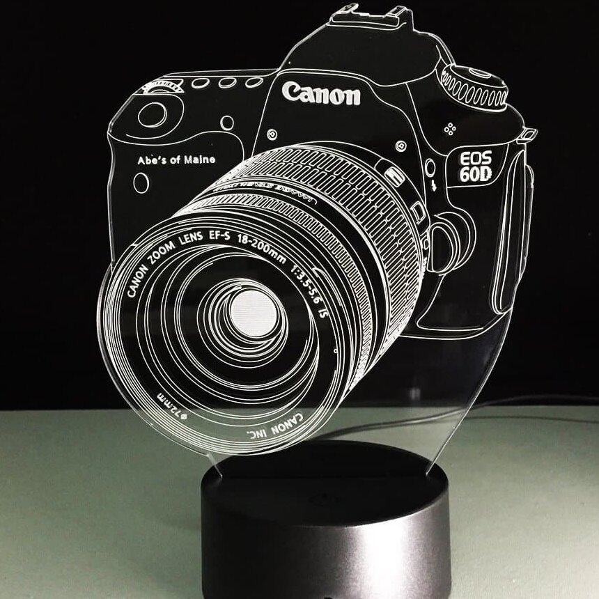 Intra απο ξύλο plywood 3mm-4mm πάχος – Laser Engraved Novelty 3D Lamp Camera Illusion LED Lamp 35x40 cm INTRAVECTRY-MY556444