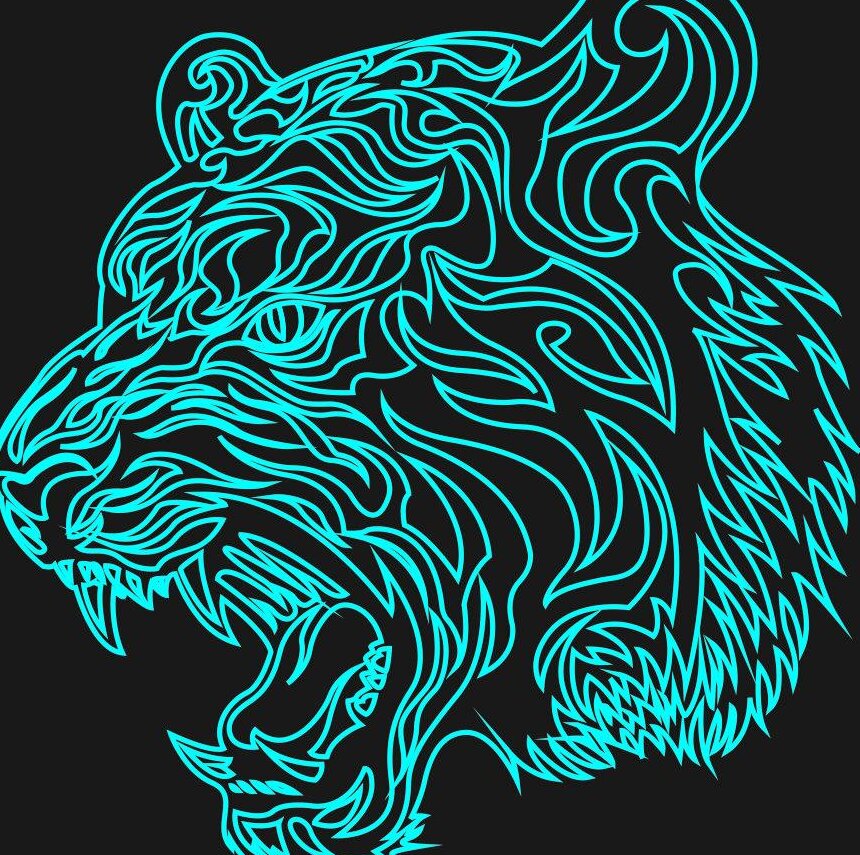 Intra απο ξύλο plywood 3mm-4mm πάχος – Λαμπτήρας νύχτας με 3D Illusion Face Roaring Tiger Face χαραγμένο με λέιζερ 30x30 cm INTRAVECTRY-MY544303