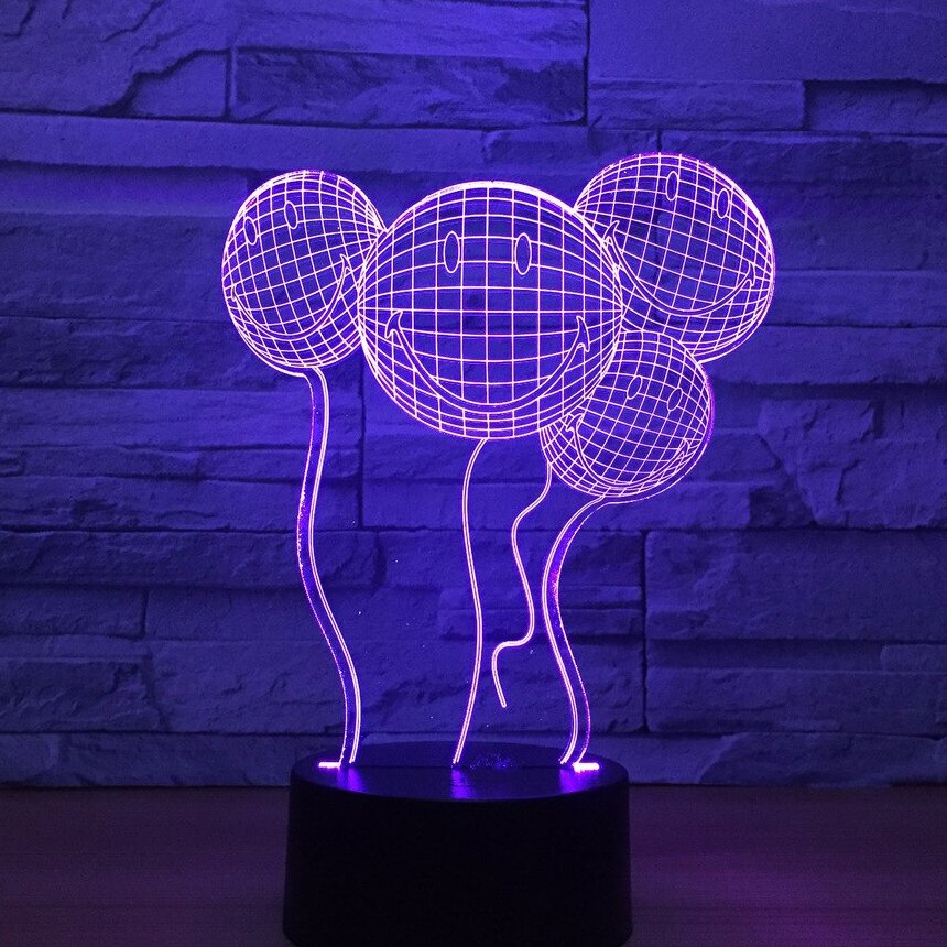 Intra απο ξύλο plywood 3mm-4mm πάχος – Λάμπα νυκτός 3D LED με χαραγμένο με λέιζερ χαμογελαστό πρόσωπο 45x50 cm INTRAVECTRY-MY556472