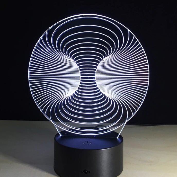 Intra απο ξύλο plywood 3mm-4mm πάχος – Λάμπα φωτισμού 3D Space Warp Novelty Illusion με χαραγμένο λέιζερ 40x40 cm INTRAVECTRY-MY544336