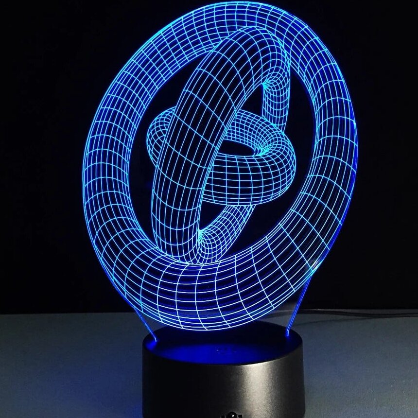 Intra απο ξύλο plywood 3mm-4mm πάχος – Χαραγμένο με λέιζερ 3D δαχτυλίδι σε δαχτυλίδι Λάμπα LED Illusion 45x50 cm INTRAVECTRY-MY556487