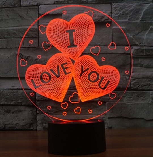 Σετ των 2 Intra απο ξύλο plywood 3mm-4mm πάχος – ξύλο χαρακτικής με λέιζερ με 3D Heart Balloon LED Night Light 35x40 cm INTRAVECTRY-MY560625