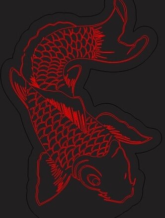 Intra απο ξύλο plywood 3mm-4mm πάχος – ξύλο χαρακτικής λέιζερ με λάμπα νυκτός 3D Illusion Lamp Cat Fish 30x35 cm INTRAVECTRY-MY544365