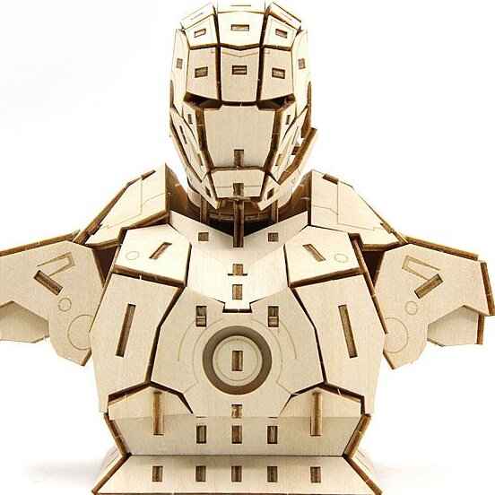 Intra απο ξύλο plywood 3mm-4mm πάχος – ξύλο CDR για παιχνίδια παζλ Avengers Iron Man 3D 10x10 cm INTRAVECTRY-MY554243