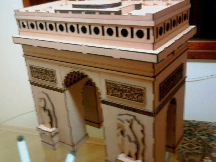 Intra απο ξύλο plywood 3mm-4mm πάχος – Arc De Triomphe Paris 3D ξύλινο μοντέλο κιτ κτιρίου παζλ 50x60 cm INTRAVECTRY-MY544441