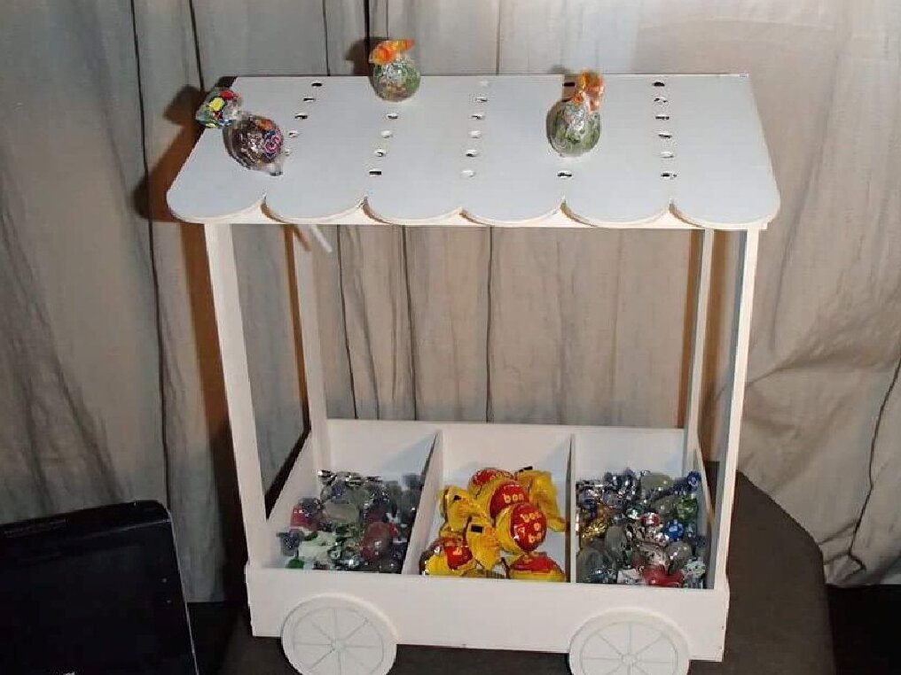 Intra απο ξύλο plywood 3mm-4mm πάχος – ξύλο Mini Candy Cart for Kids Party 20x25 cm INTRAVECTRY-MY554390