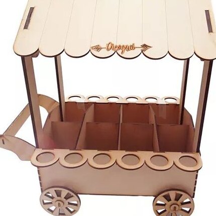 Intra απο ξύλο plywood 3mm-4mm πάχος – ξύλο Candy Cart for Party 25x25 cm INTRAVECTRY-MY544447