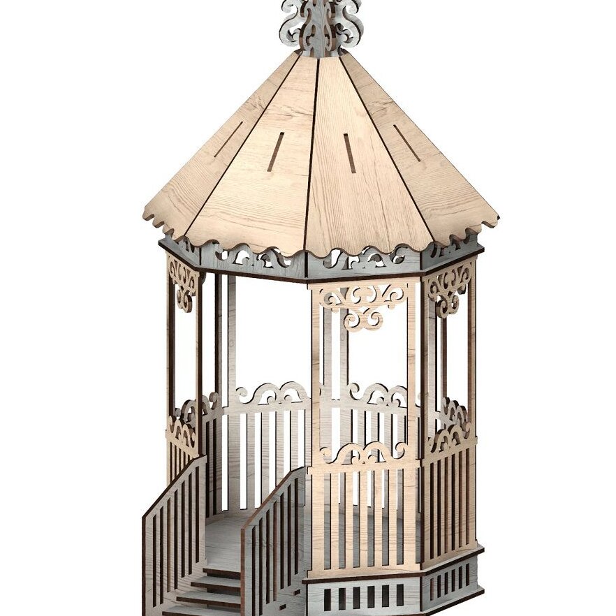 Intra απο ξύλο plywood 3mm-4mm πάχος – Μινιατούρα κιόσκι 3D Ξύλινο ξύλο παιχνιδιών 40x45 cm INTRAVECTRY-MY554483